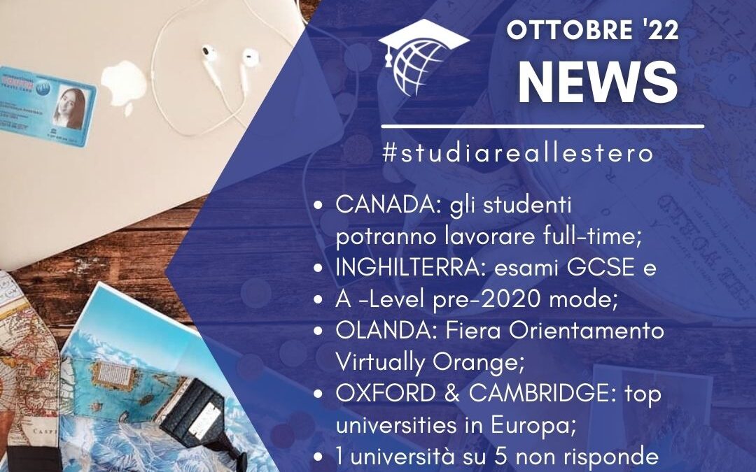 Studiare all’estero: News Ottobre 2022